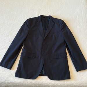 Mens 42R dark navy blue blazer with pattern.